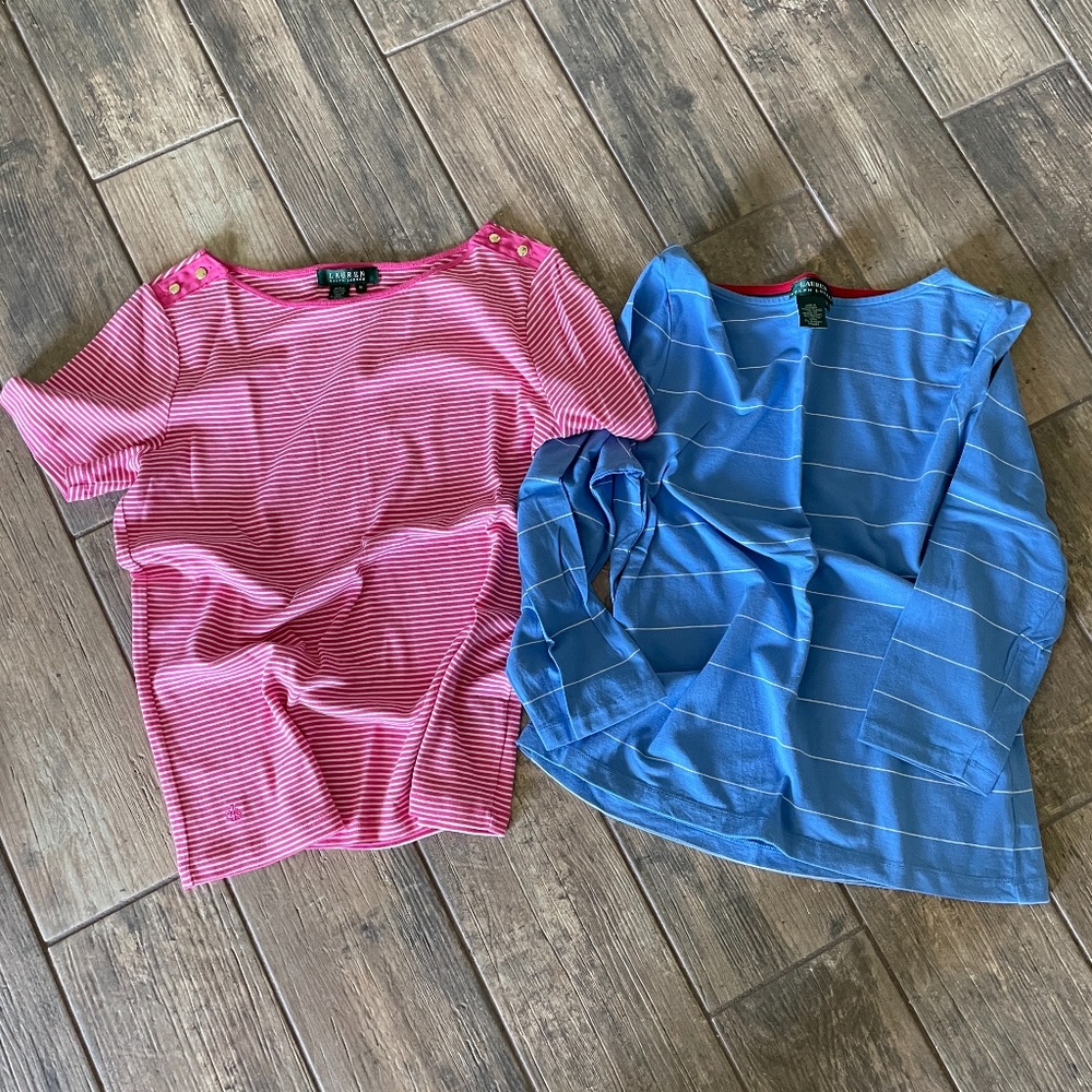 Ralph Lauren Bundle of 2 Knit Stripe Tops